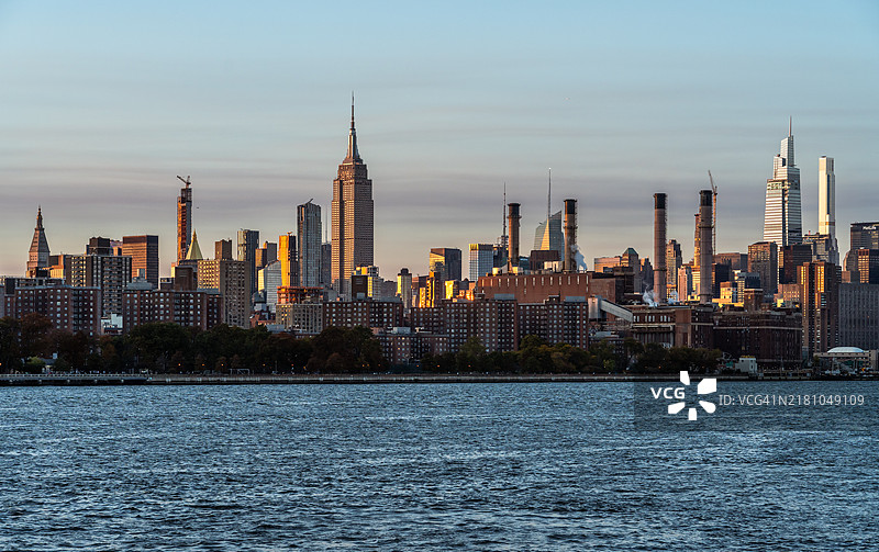 曼哈顿中城的日落景观图片素材