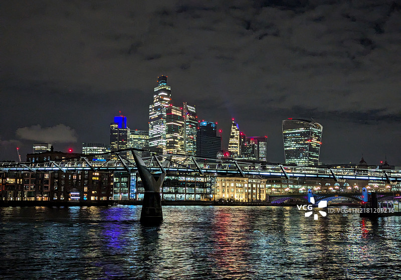 伦敦千禧桥和城市风光图片素材