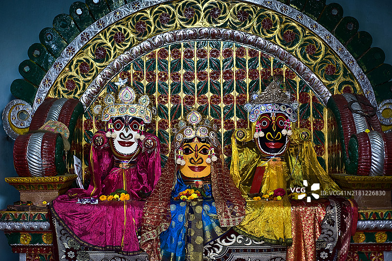 巴拉布德拉、苏巴德拉和贾甘纳斯的偶像（印度）图片素材