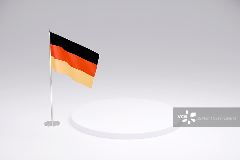 白色讲台上的德国国旗模板图片素材