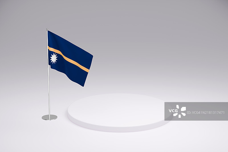 瑙鲁国旗模板（带讲台和留白）图片素材