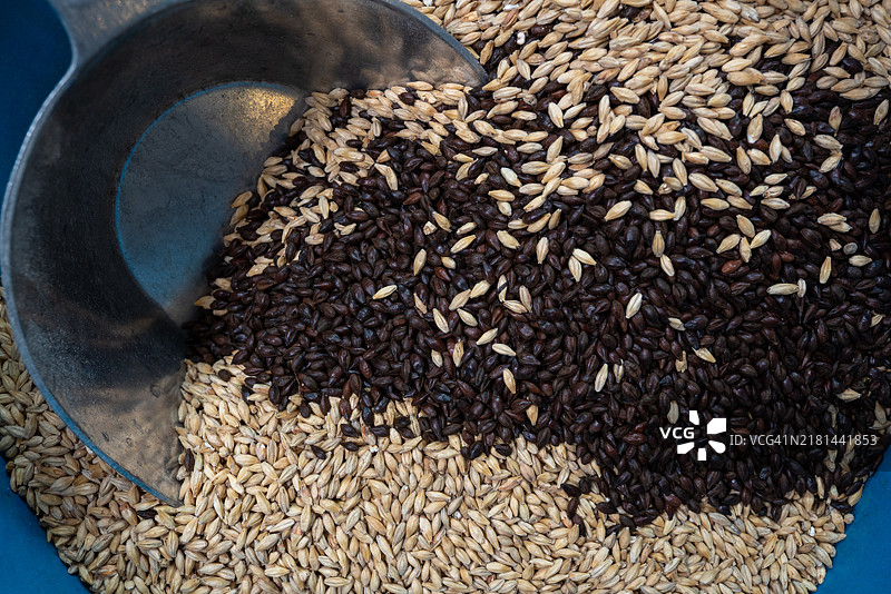 用于酿造的什锦麦芽谷物图片素材