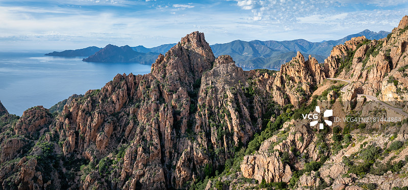 科西嘉岛皮亚纳石灰岩海岸图片素材