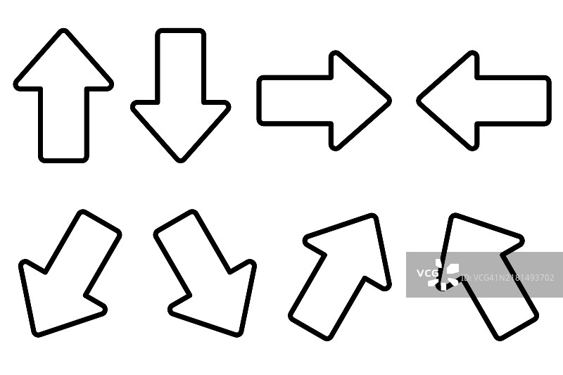 箭头图标集：箭头形状模板图片素材