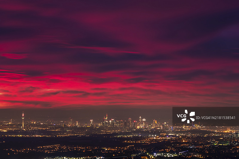 德国黑森州法兰克福夜景图片素材