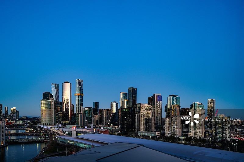 北京的城市天际线全景图片素材