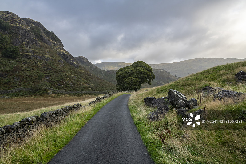 英国坎布里亚郡肯特米尔的阴雨天图片素材