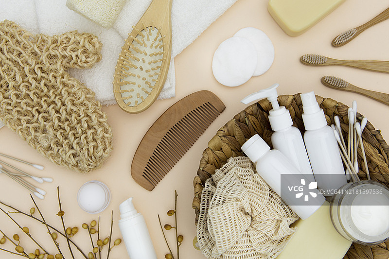 沐浴概念配件扁平风格静物图片素材