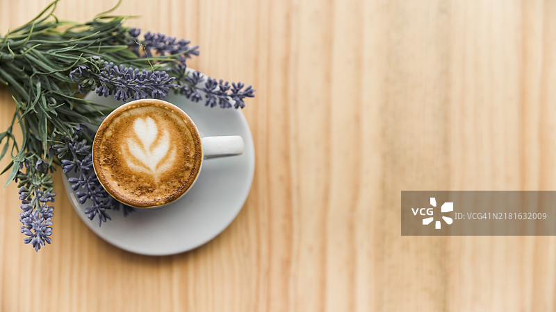 薰衣草咖啡拿铁图片素材