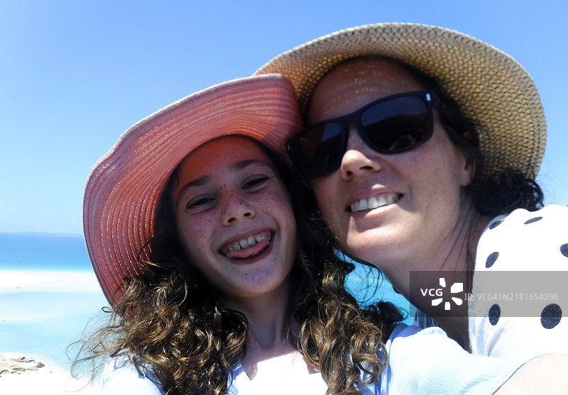 澳大利亚母女自画像图片素材