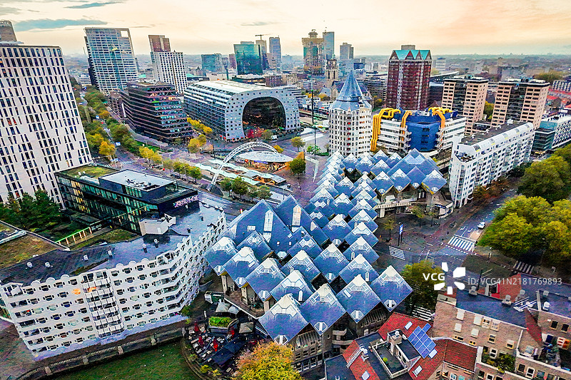 鹿特丹的鸟瞰图图片素材