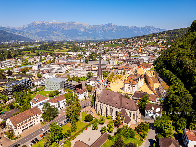 列支敦士登瓦杜兹鸟瞰图图片素材