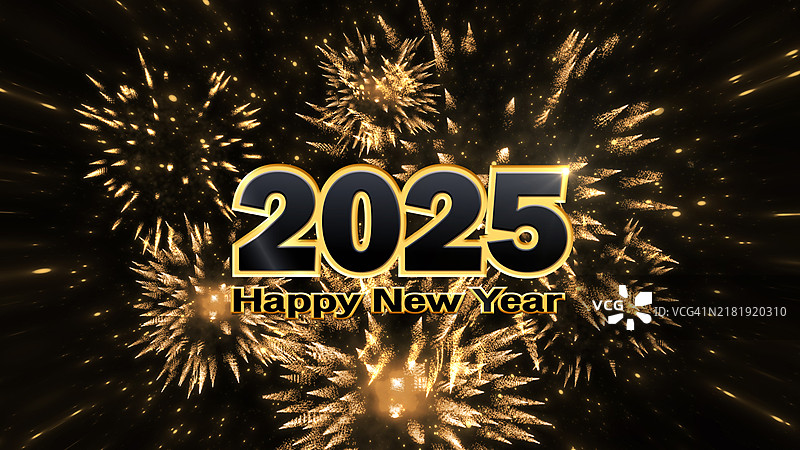 2025新年之夜烟花背景图片素材