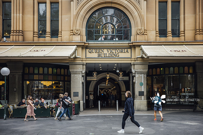 悉尼澳大利亚维多利亚女王大厦的历史入口图片素材