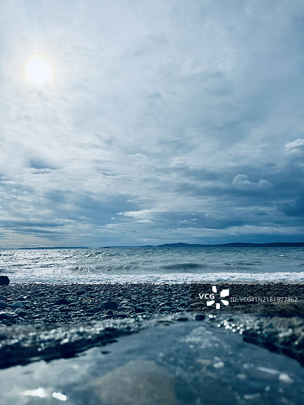 西雅图，华盛顿州，美国的海洋与天空的美丽景色图片素材