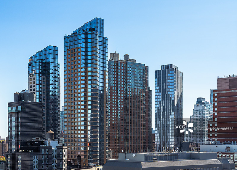 布鲁克林的现代住宅塔楼图片素材