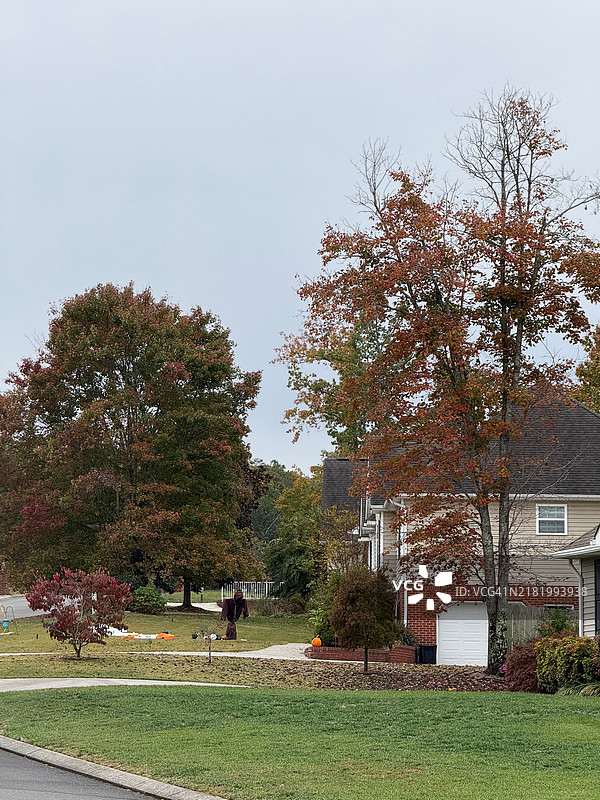 北乔治亚州的万圣节装饰房屋图片素材