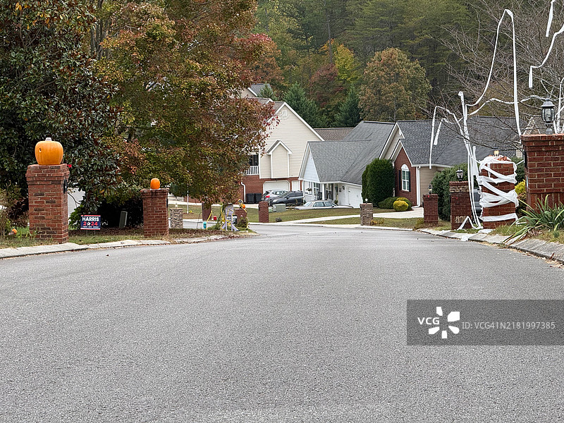 北乔治亚州的万圣节装饰房屋图片素材