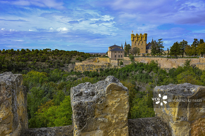 塞哥维亚的皇家城堡——塞哥维亚城堡，西班牙图片素材