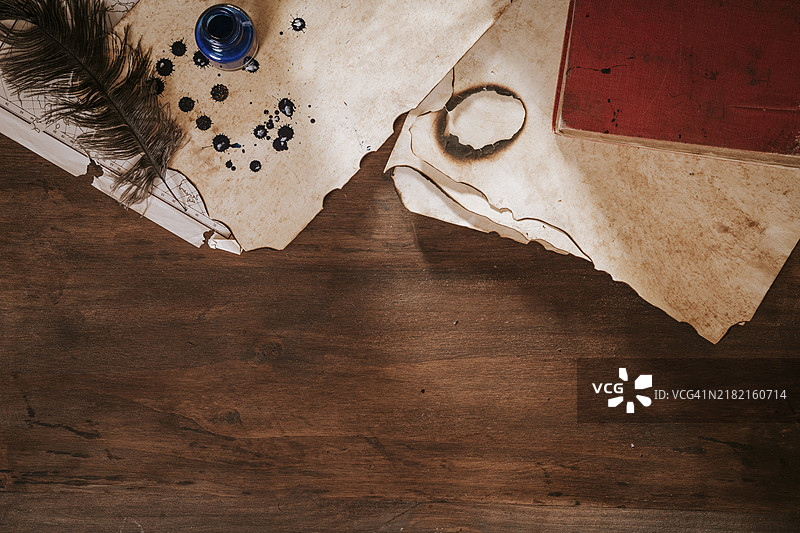 复古桌面概念，留白空间图片素材