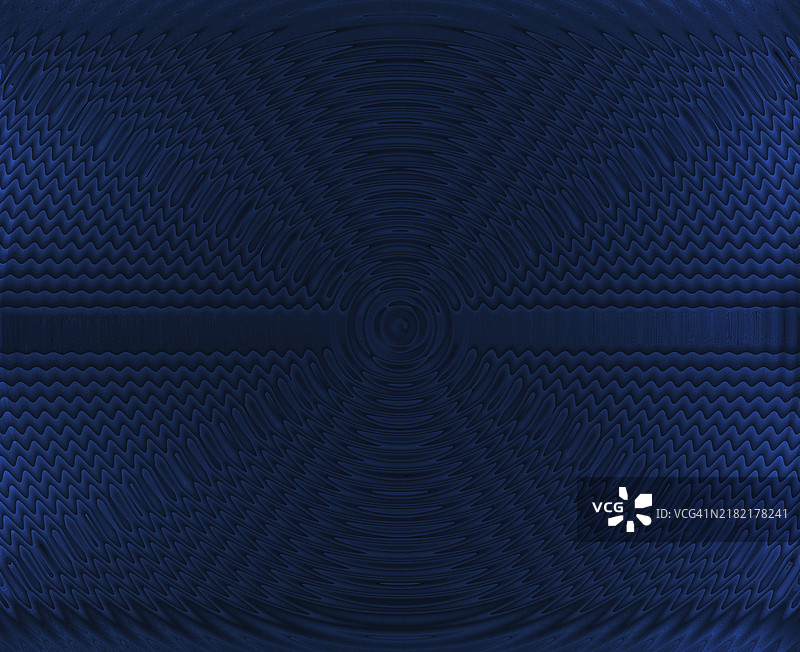 深蓝色背景上有圆形波浪和模糊的线条图片素材