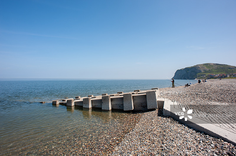 在北威尔士海岸钓鱼图片素材