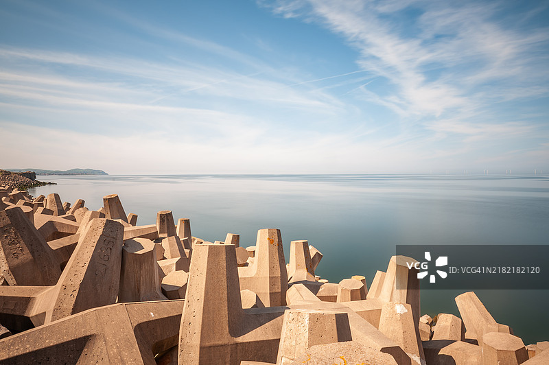 回望科尔温和兰迪德诺-雷恩斯码头图片素材