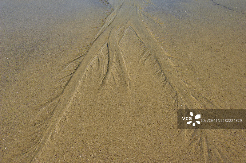 法国布列塔尼基贝龙的沙滩沙子图片素材