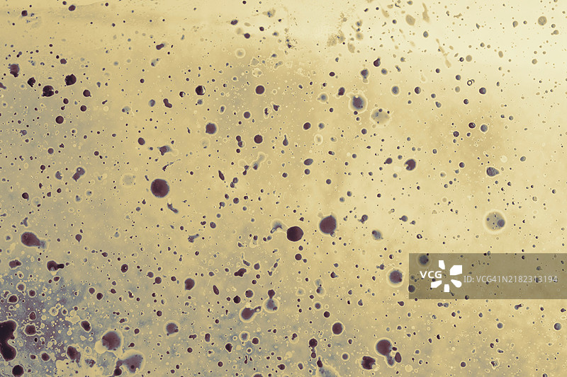 背景上由水彩溅洒形成的抽象斑点和污渍图片素材