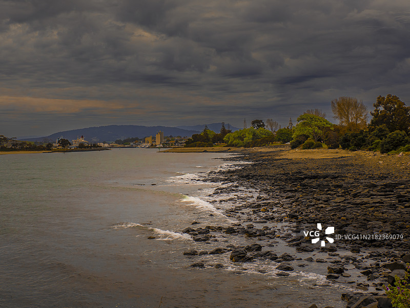梅西河河口，德文港，塔斯马尼亚北部图片素材