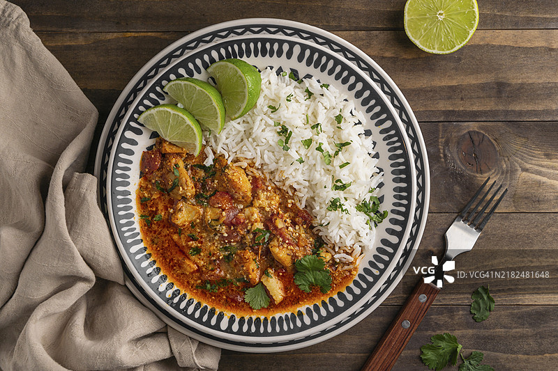 美味的巴西菜肴俯视图图片素材