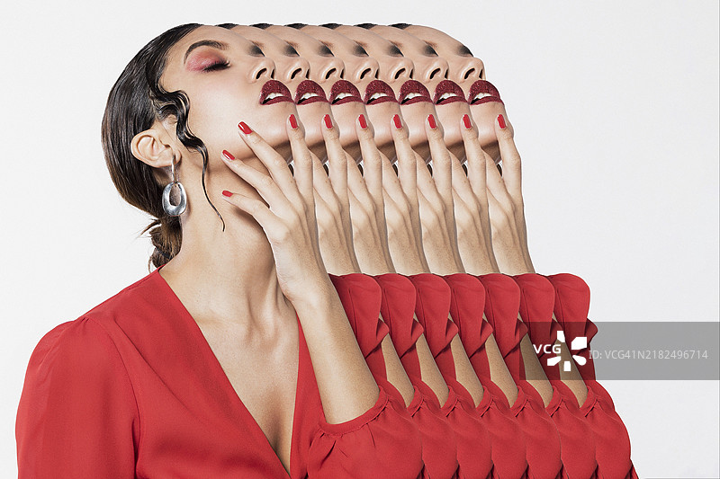 美丽女性的拼贴画图片素材