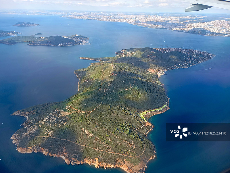从空中俯瞰的大乌岛图片素材