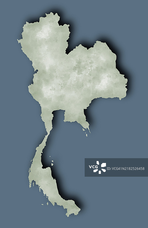 带有细腻纹理的泰国简化地图图片素材