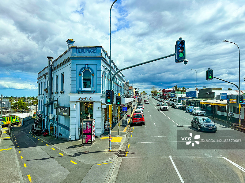 奥克兰金斯兰新北主街的拐角建筑图片素材