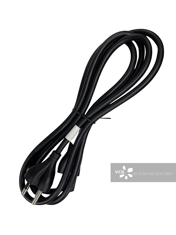 一根带有白色标签的黑色电缆图片素材