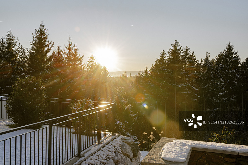 冬季日落与风景图片素材