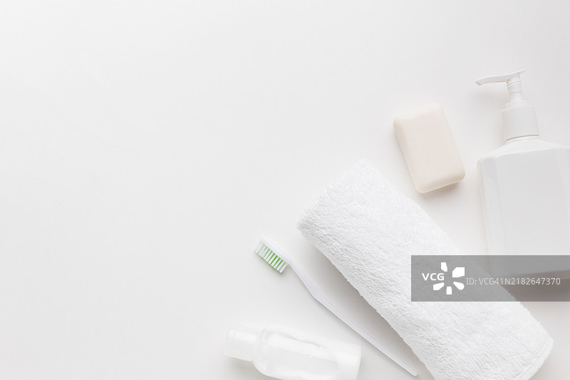 白色个人卫生用品的空白空间图片素材