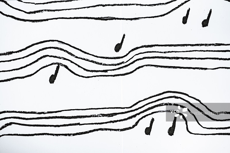 一幅黑白音乐符号的图片。图片素材