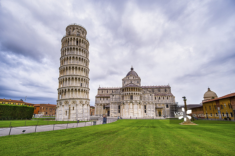 比萨斜塔，托斯卡纳，意大利，欧洲图片素材