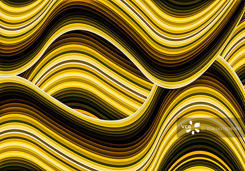 抽象未来主义光滑金色背景。3D图案。图片素材