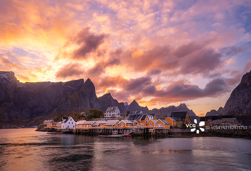 洛弗敦群岛上的雷纳。图片素材