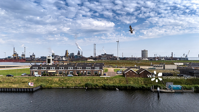 IJmuiden工业区的工人阶级住宅。图片素材