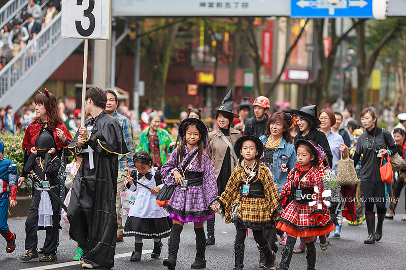 表参道万圣节南瓜游行图片素材