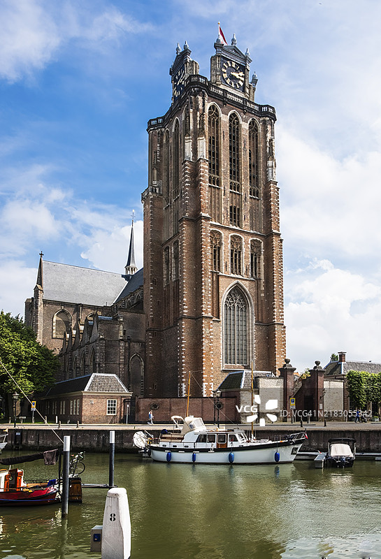 荷兰多德雷赫特的大教堂和城市景观图片素材