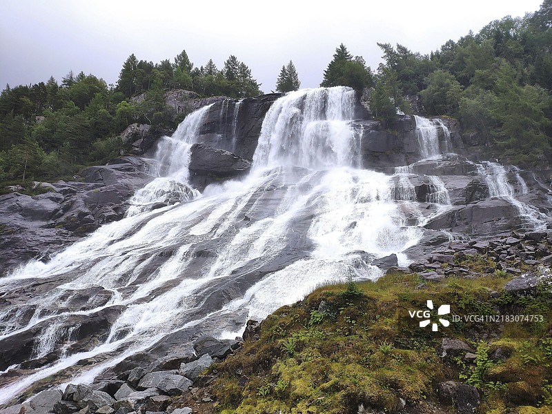 Furebergsfossen，挪威维斯特兰省，欧洲图片素材