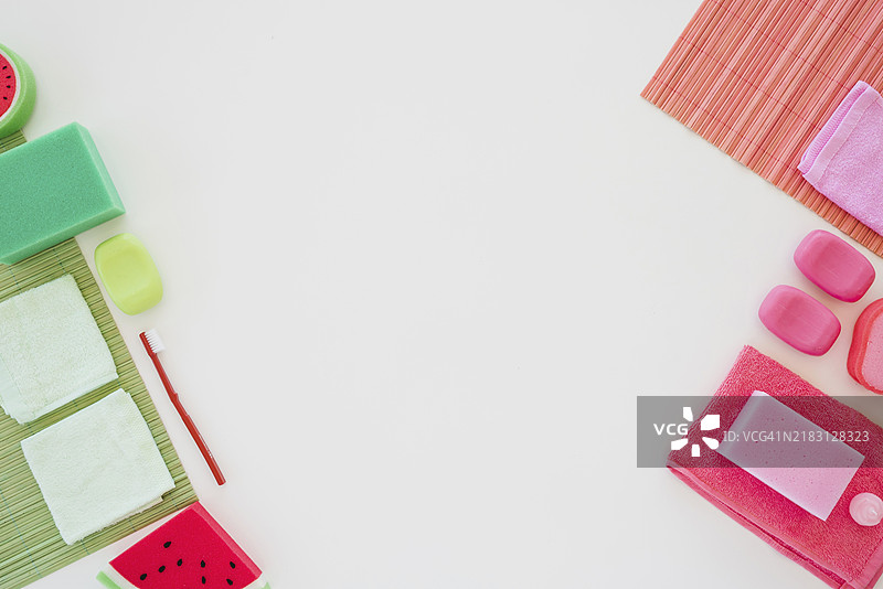个人卫生产品，鲜艳的颜色图片素材