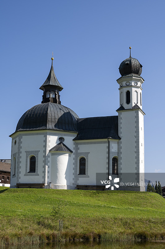 塞费尔德，蒂罗尔，奥地利，欧洲的圣十字教堂图片素材