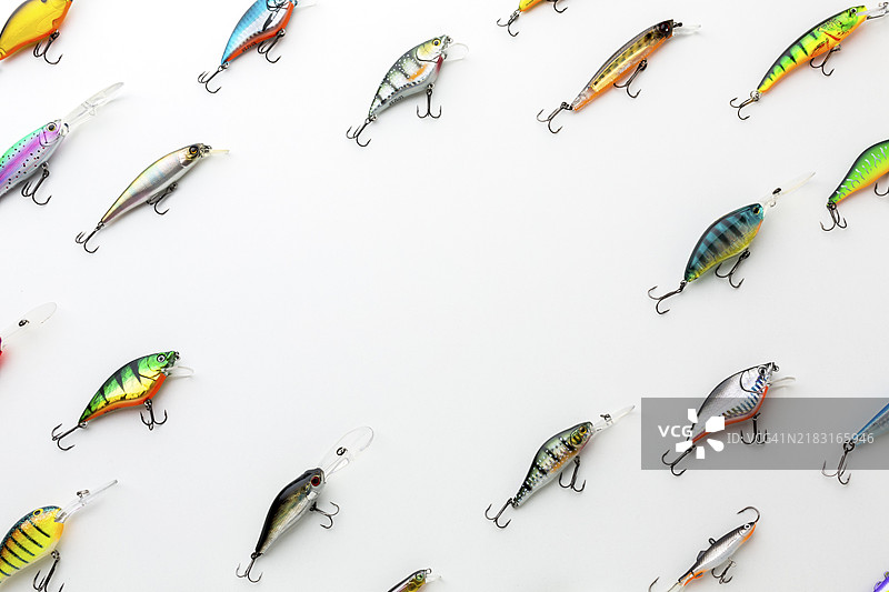 俯视彩色鱼饵图片素材