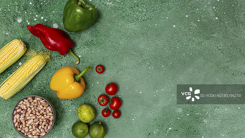 新鲜多彩的墨西哥菜蔬菜图片素材